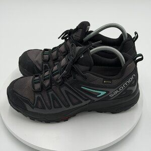 Salomon X Crest GTX Shoes Women 9.5 Gore-Tex Black Atlantis Trail Running Hiking